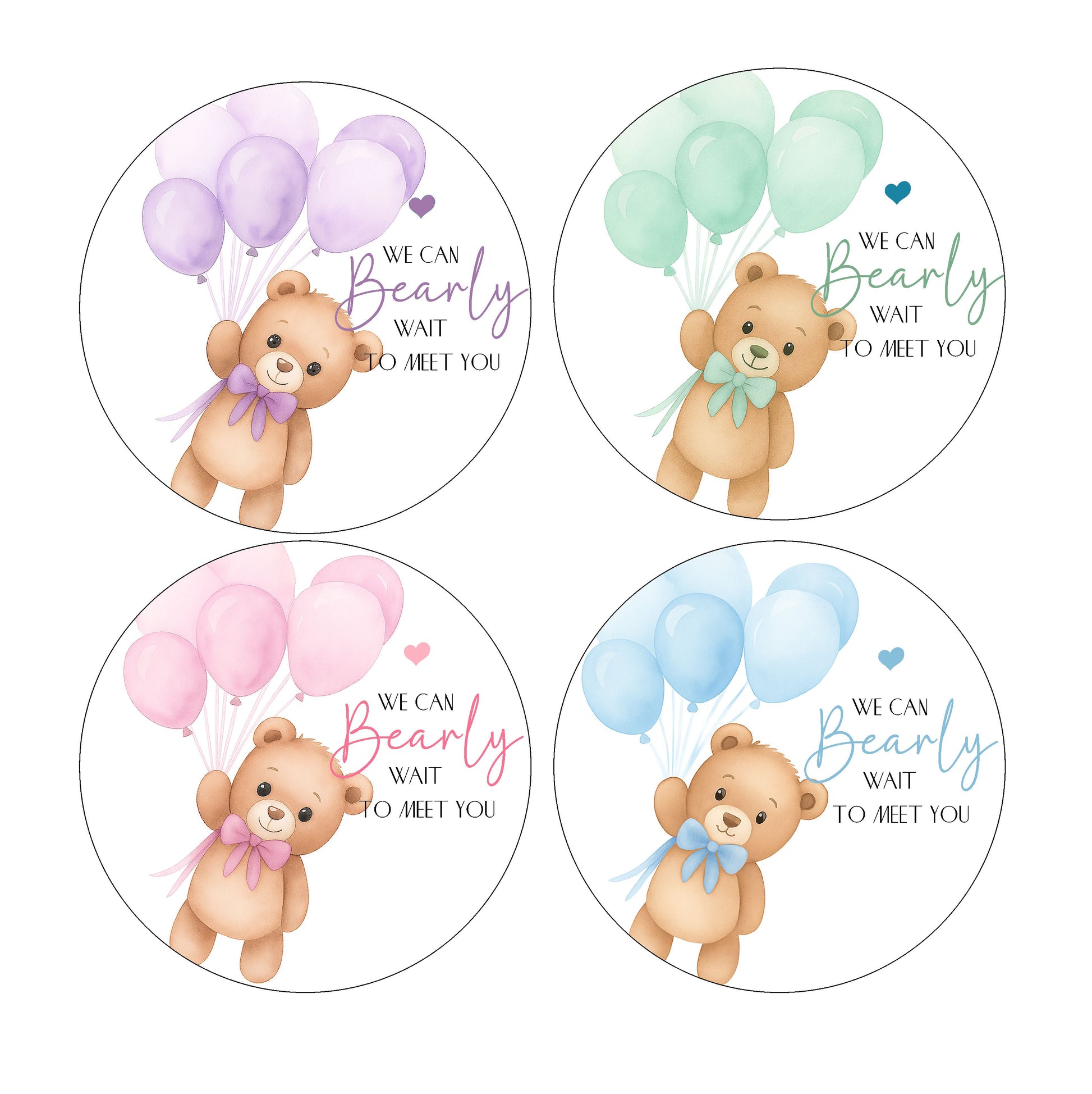 We Can Bearly Wait to Meet You  Edible Image  - Assorted