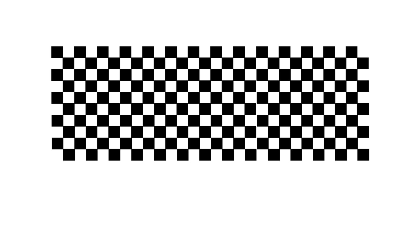 Black & White Checkered Cake Strip - 5"