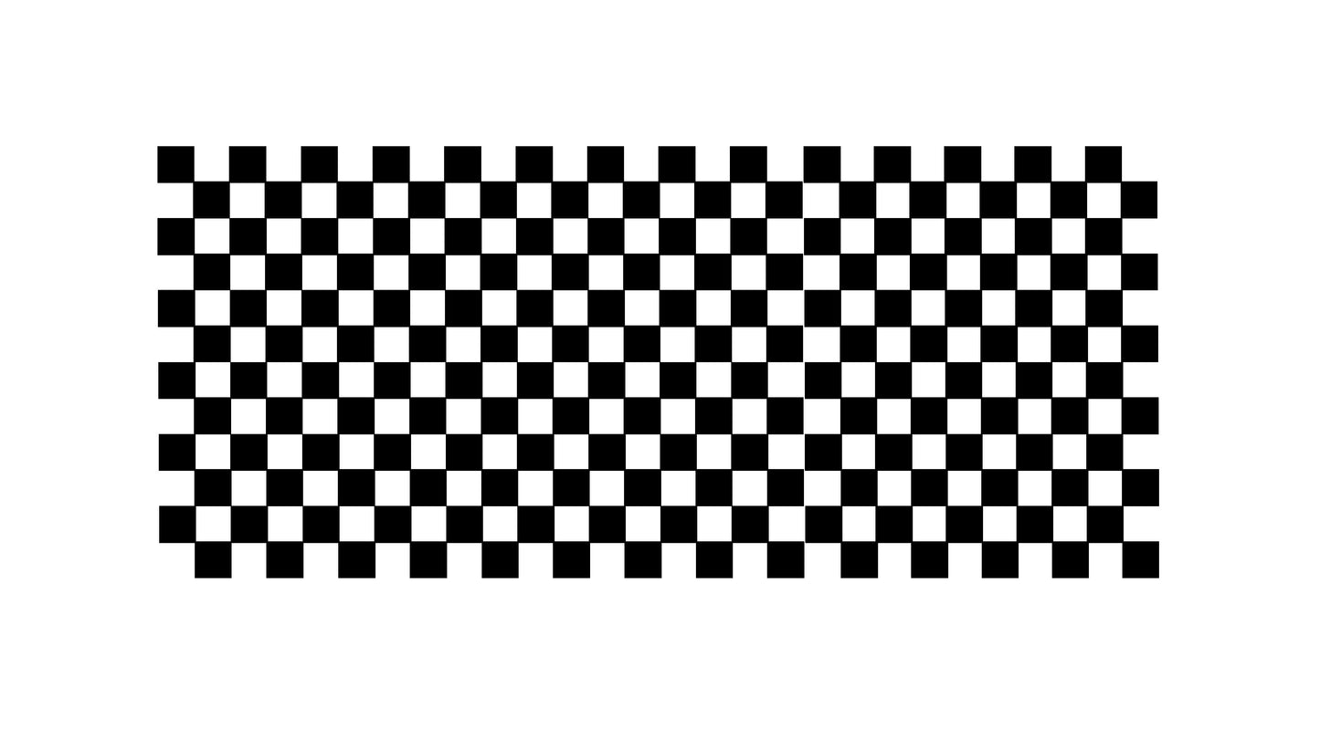 Black & White Checkered Cake Strip - 6"