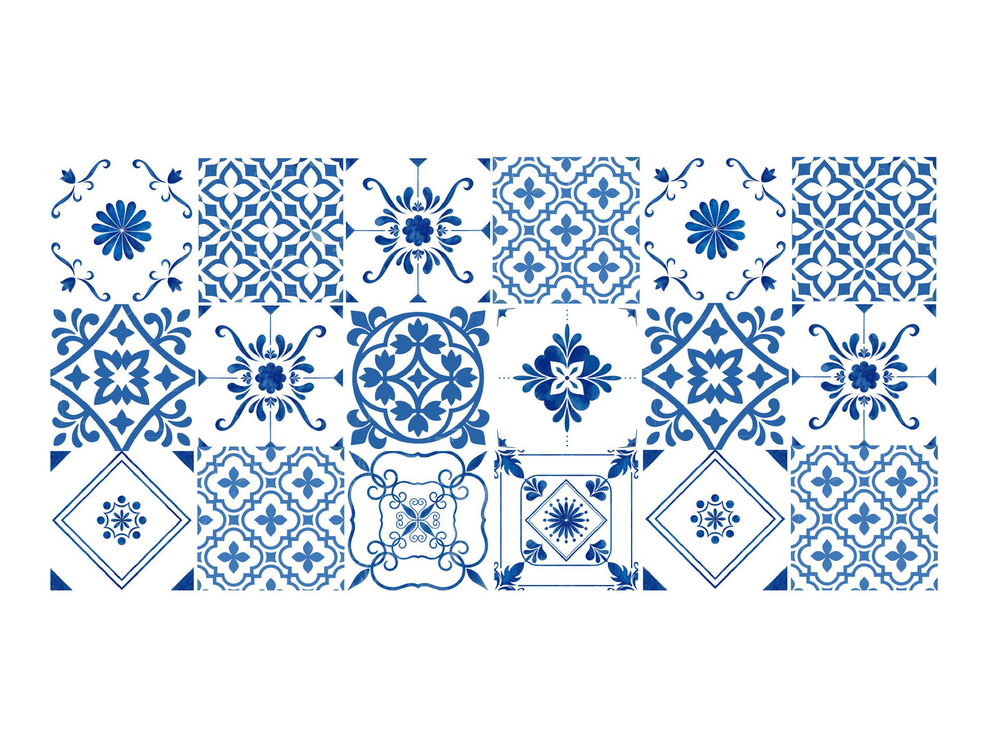 Blue & White Tile Cake Strip - 5"