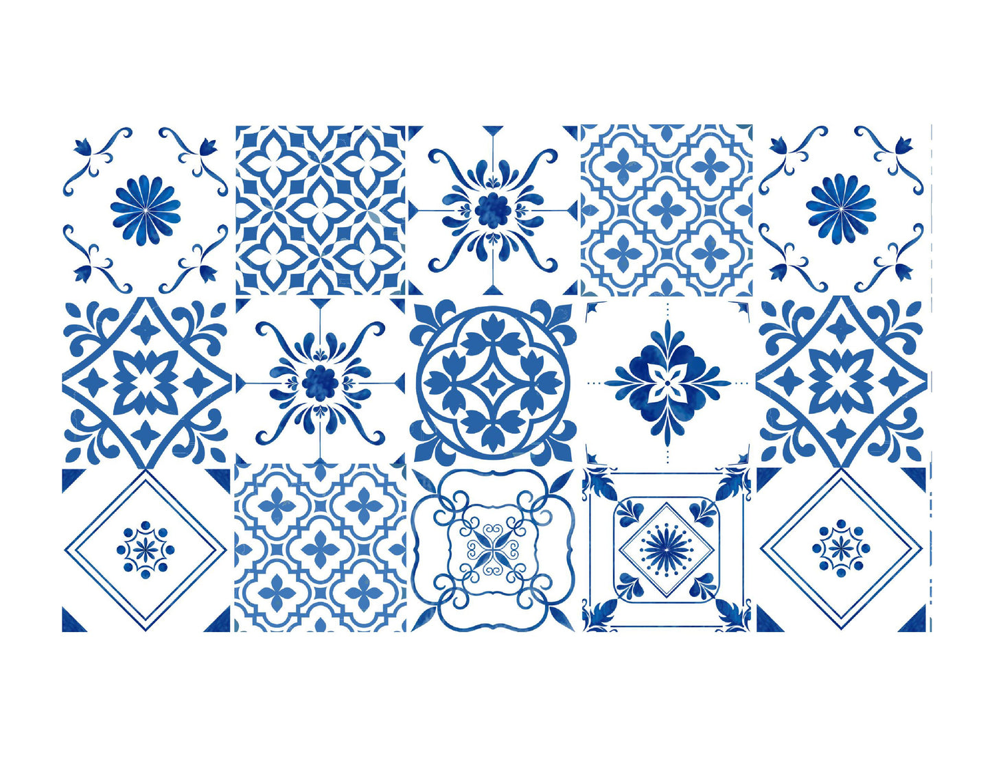 Blue & White Tile Cake Strip - 6"