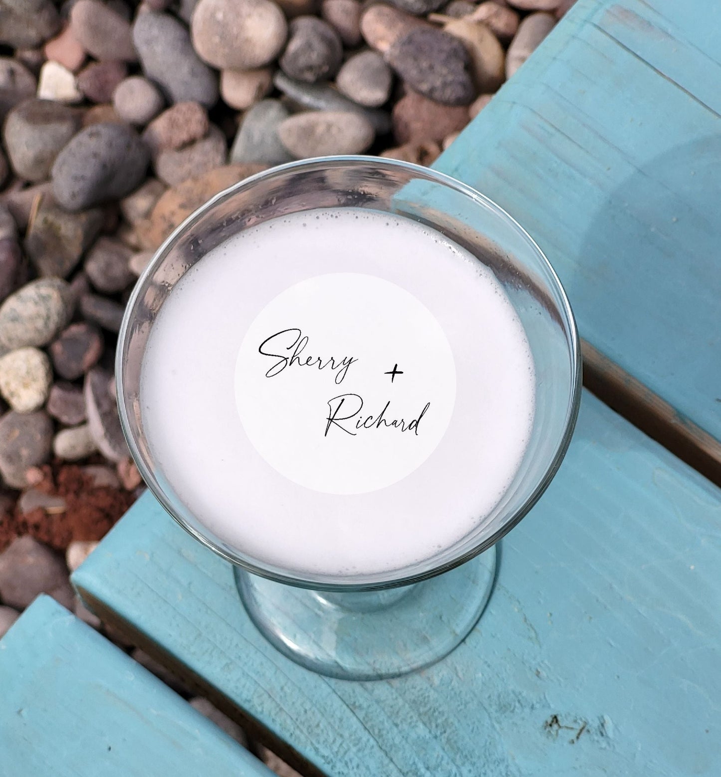 Simple Wedding Edible Drink Topper
