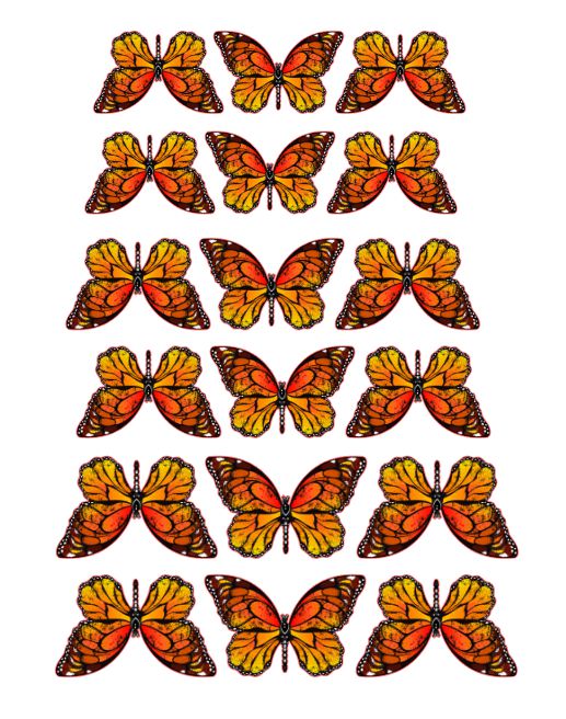 Wafer Paper Monarch Butterflies - Illustration
