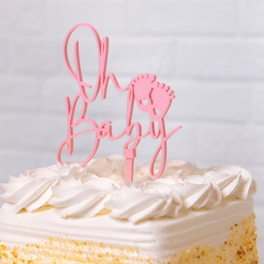 Oh Baby Cake Topper = Pink