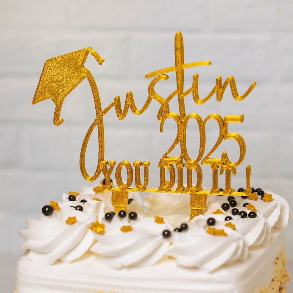 Graduation Cake Topper - You Did It! - 2
