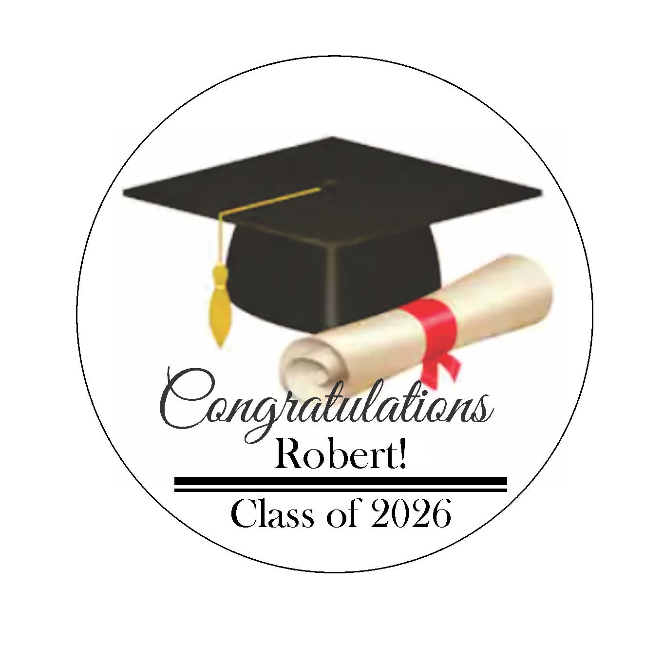 2026 Cap & Diploma Edible Image - 2