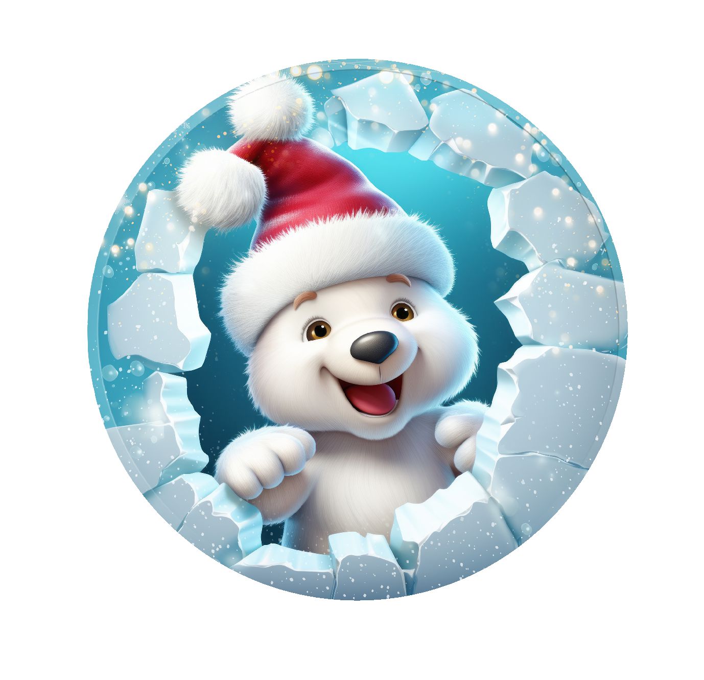 Santa and Friends Edible Images Polar Bear