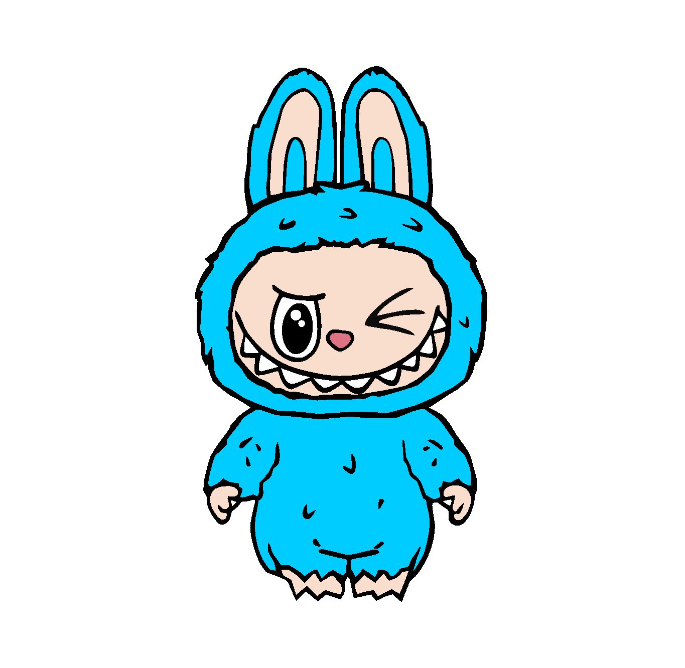 Custom Cut Labubu - Blue