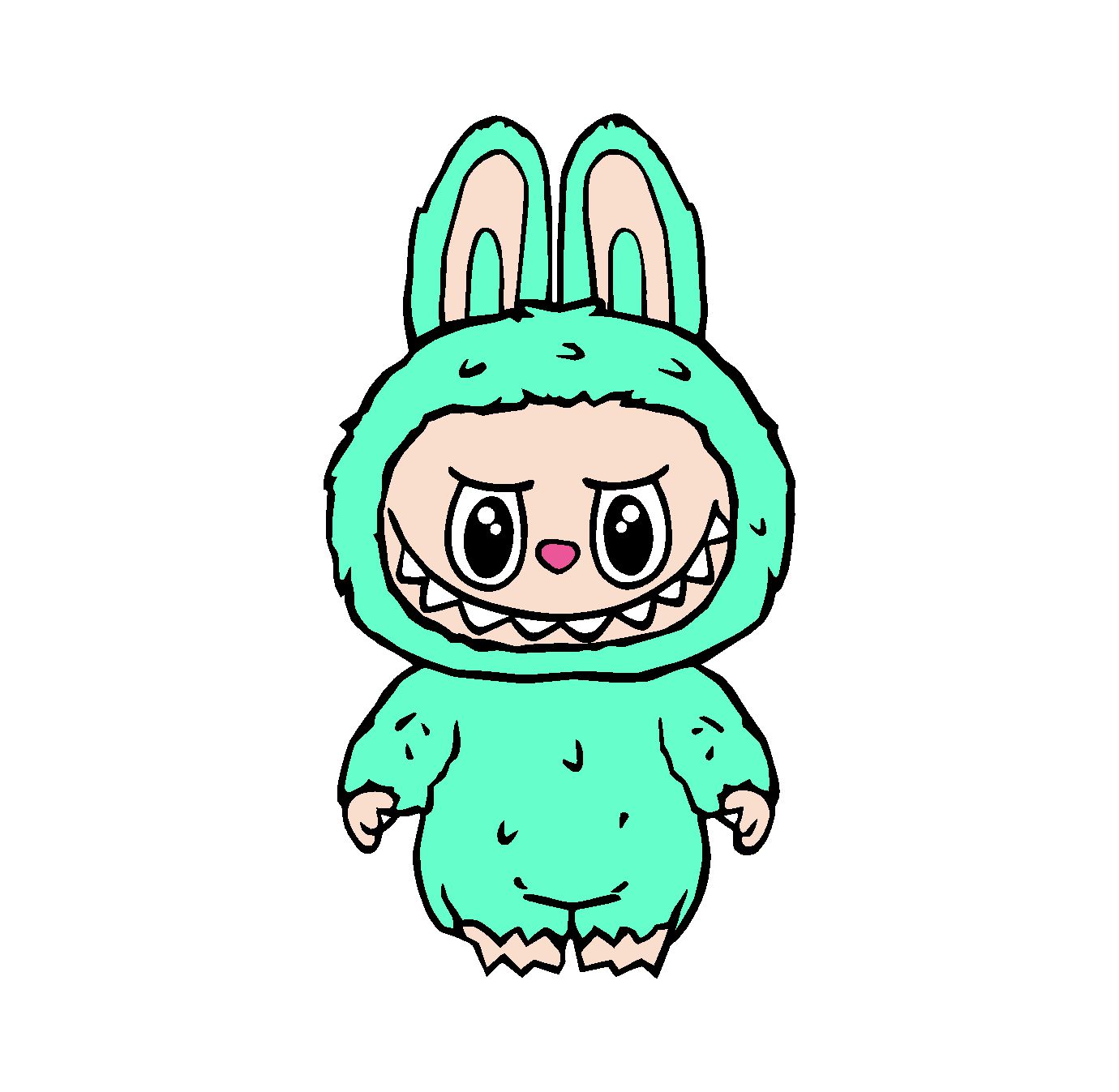 Custom Cut Labubu - Green