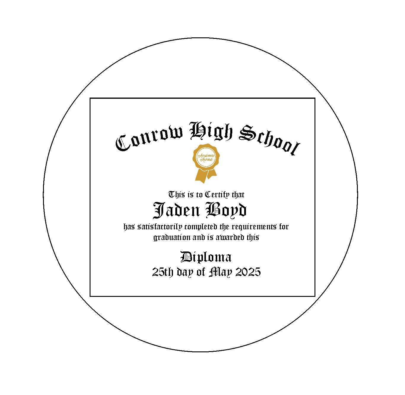 Diploma Edible Image 2025 - 2