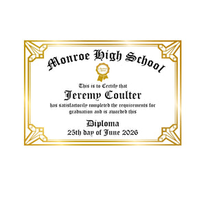 Diploma with Frame Edible Image