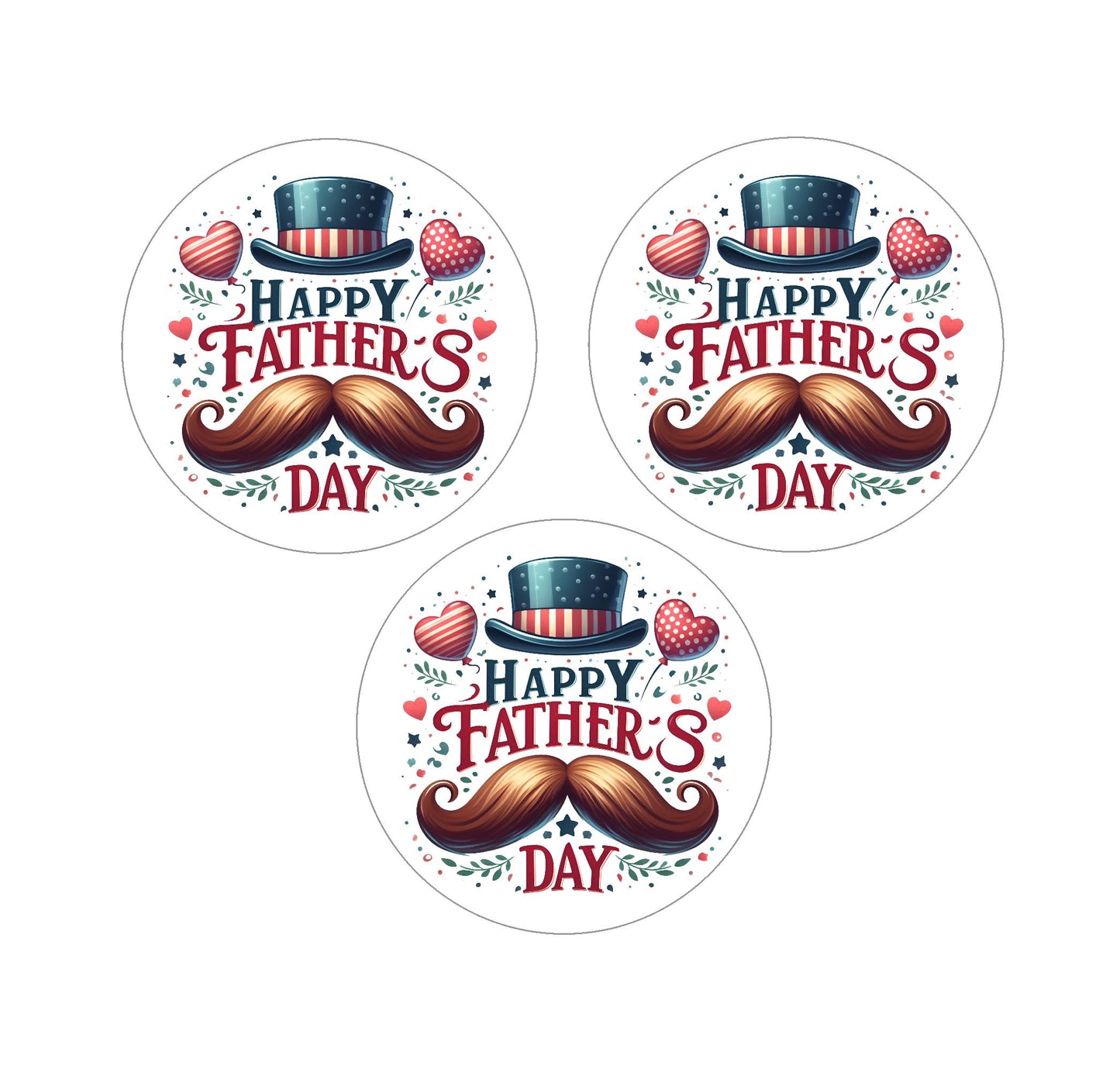 Happy Father's Day Mustache Edible Images