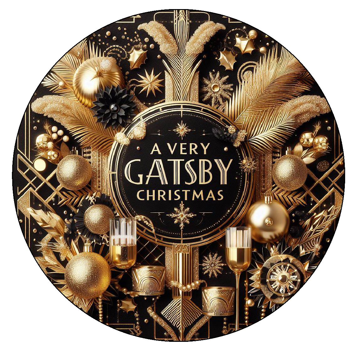 Gatsby Style Christmas Edible Images 1