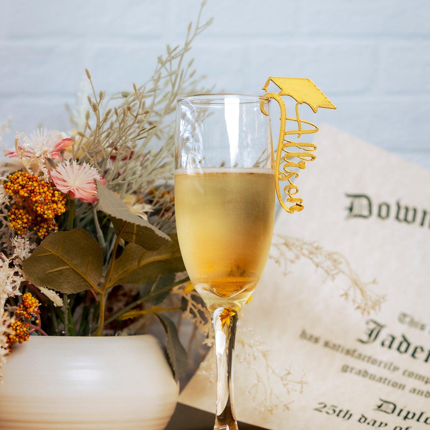 Grad Drink Charm with Name - 4