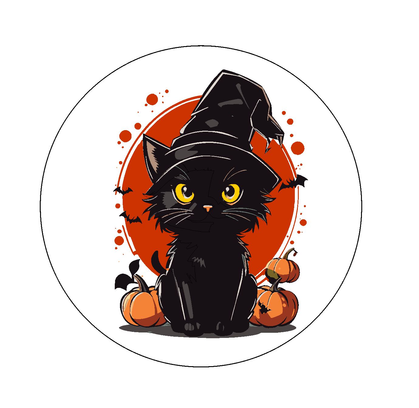 Halloween Edible Images - Cute Black Cat
