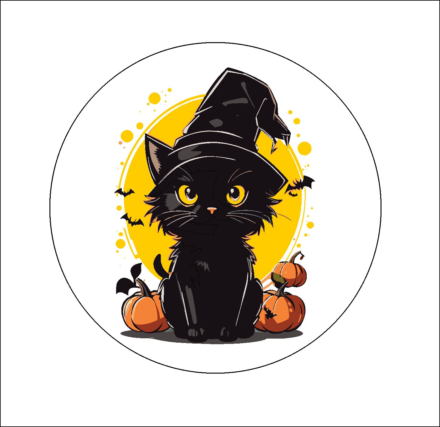 Halloween Edible Images - Cute Black Cat