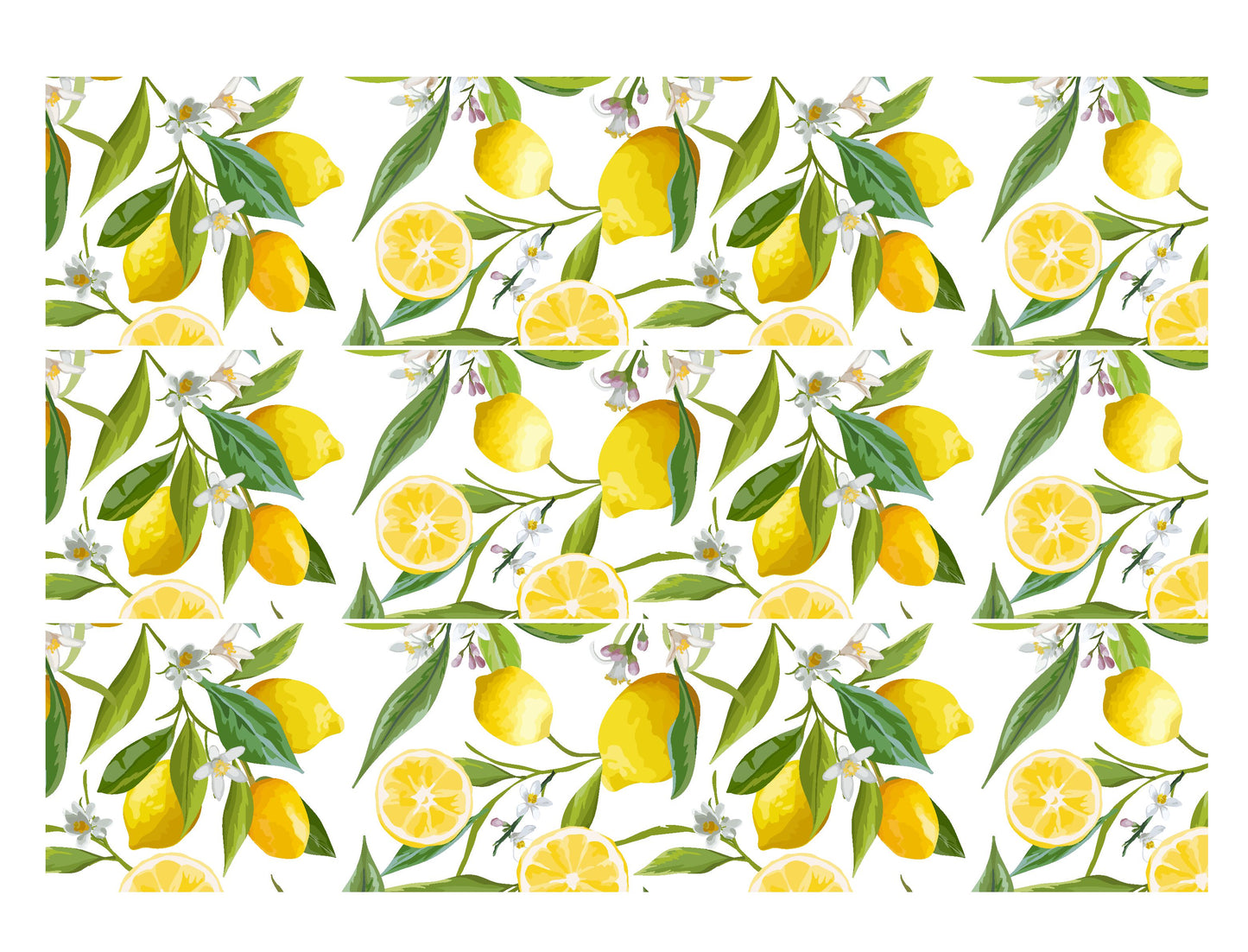 Fresh Lemons Cake Strip - 2.5" x 10"