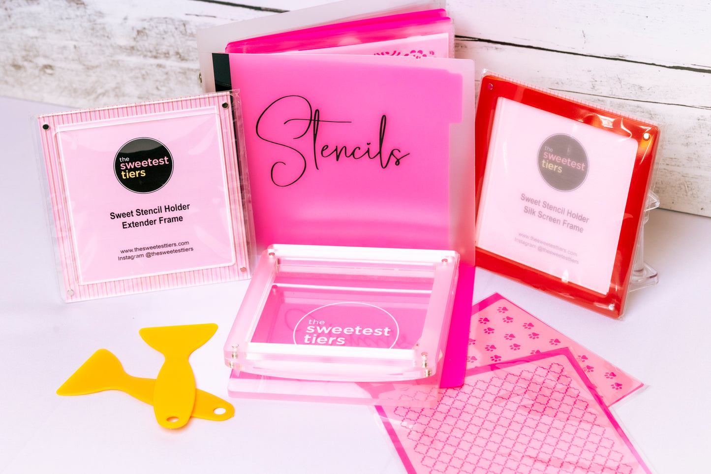 The Sweetest Tiers Stencil Holder Bundle - Your Ultimate Cookie Decorating Kit
