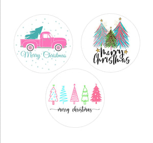 Pretty in Pink Christmas Edible Image 1