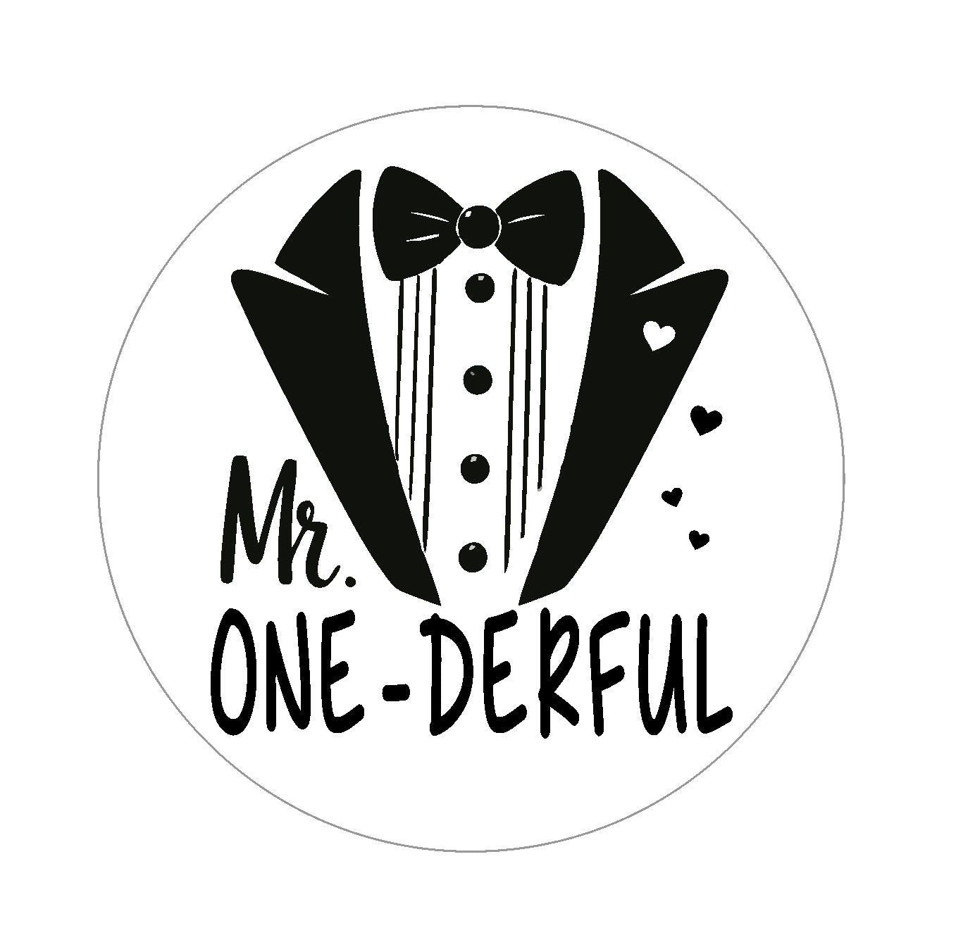Mr. One-derful 1st Birthday Heart on Lapel
