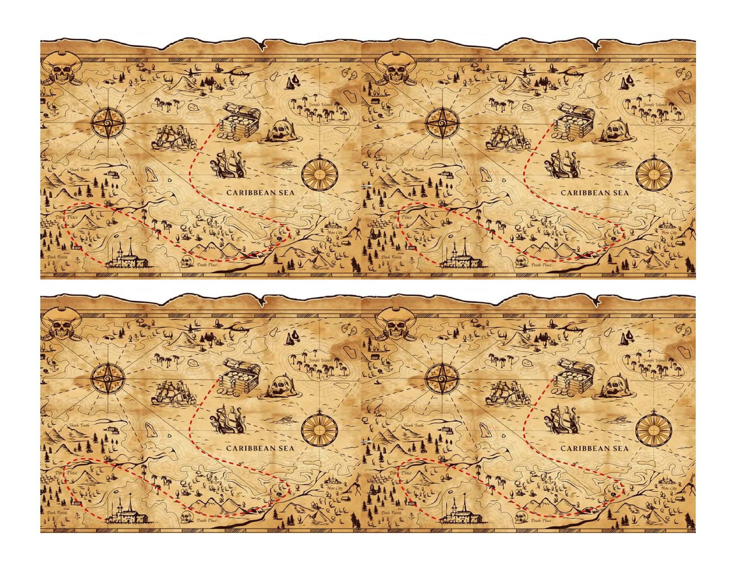 Pirate Treasure Map Cake Strip 4"
