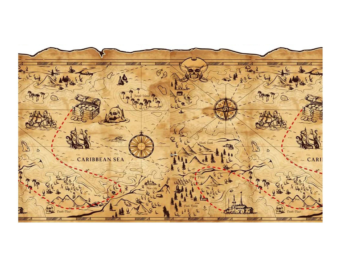 Pirate Treasure Map Cake Strip 6"