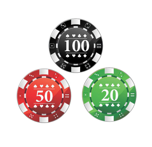 Casino Style Poker Chips - Asst Colors