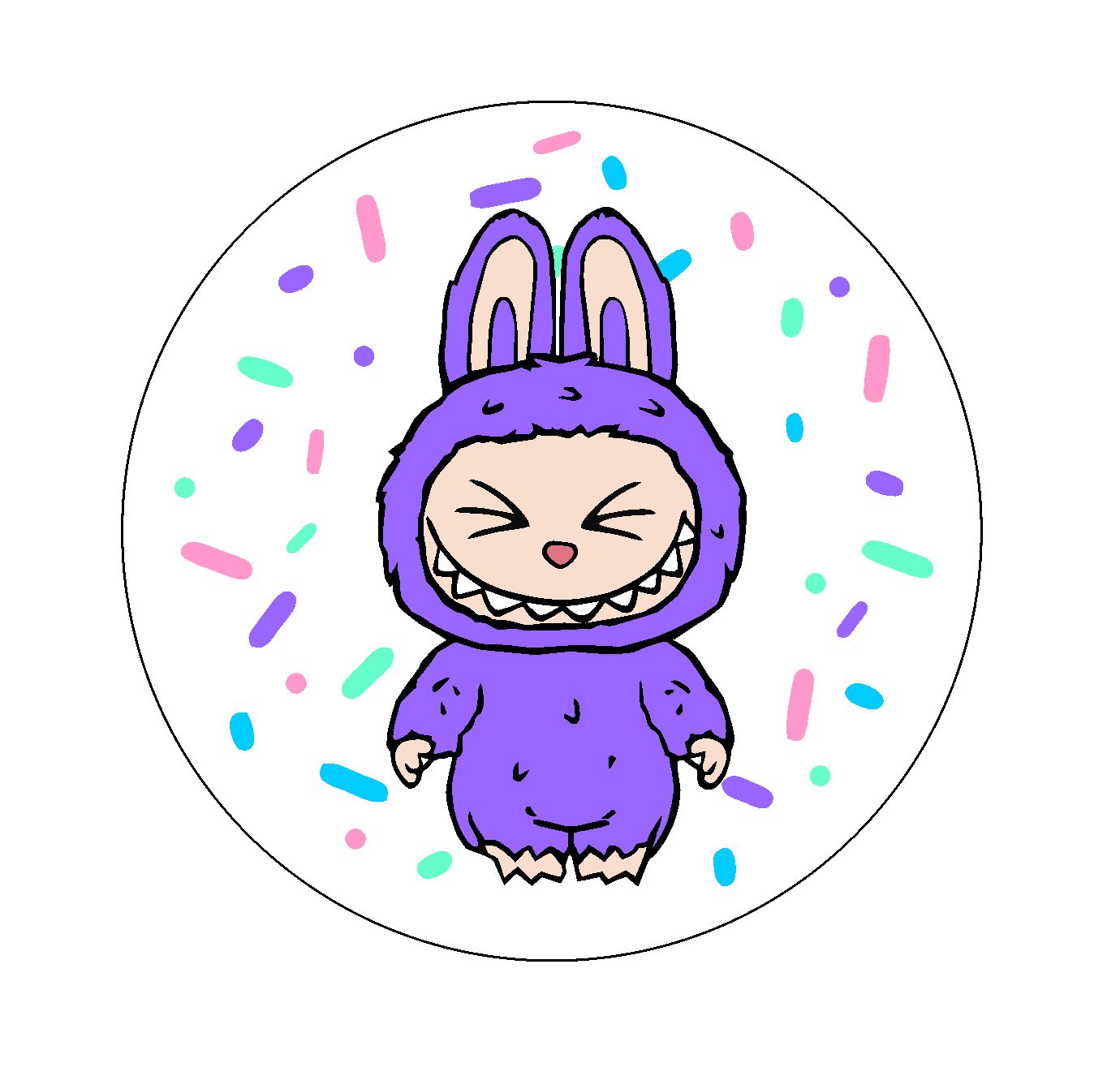 Labubu Round Images - Purple