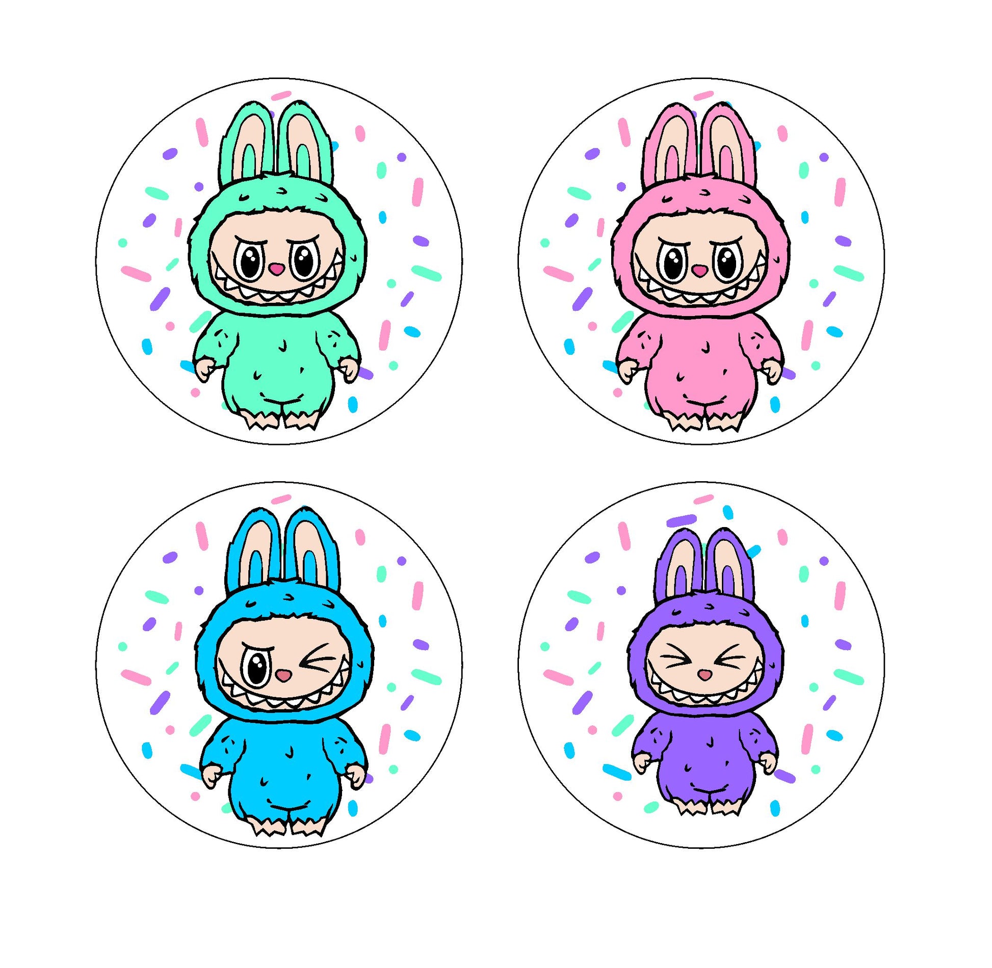 Labubu Round Images - Assorted