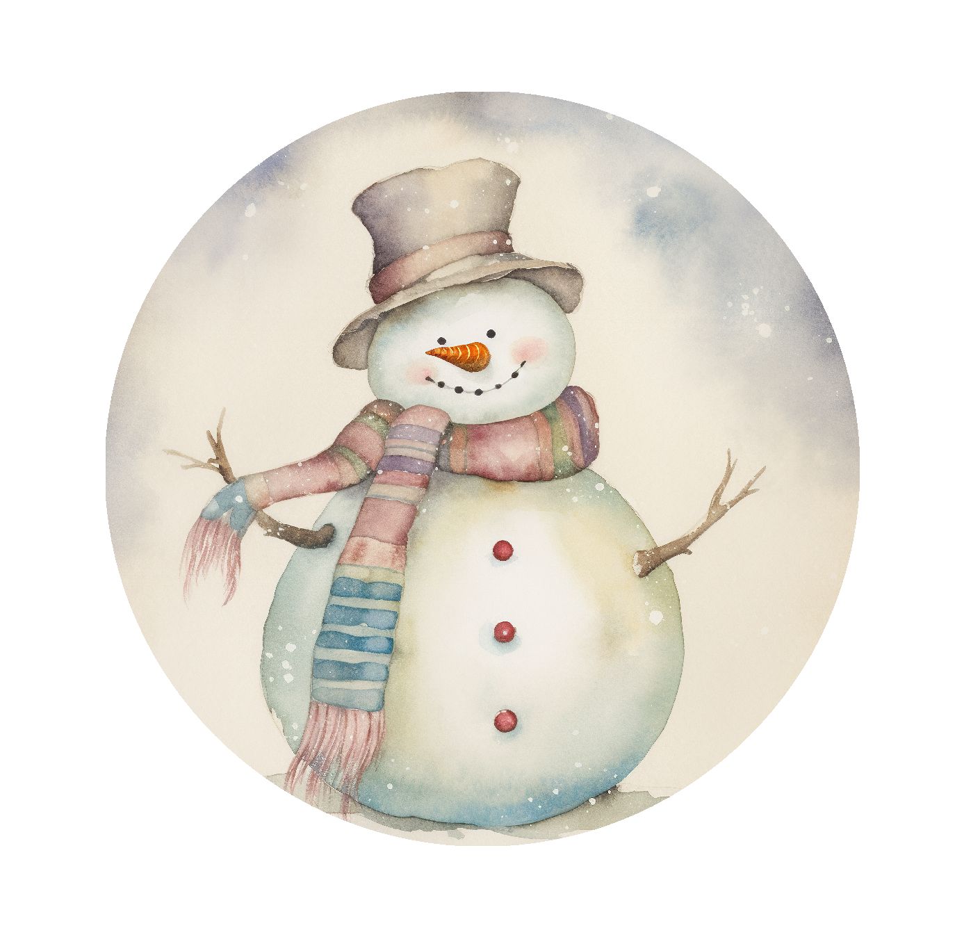 Watercolor Snowmen 5