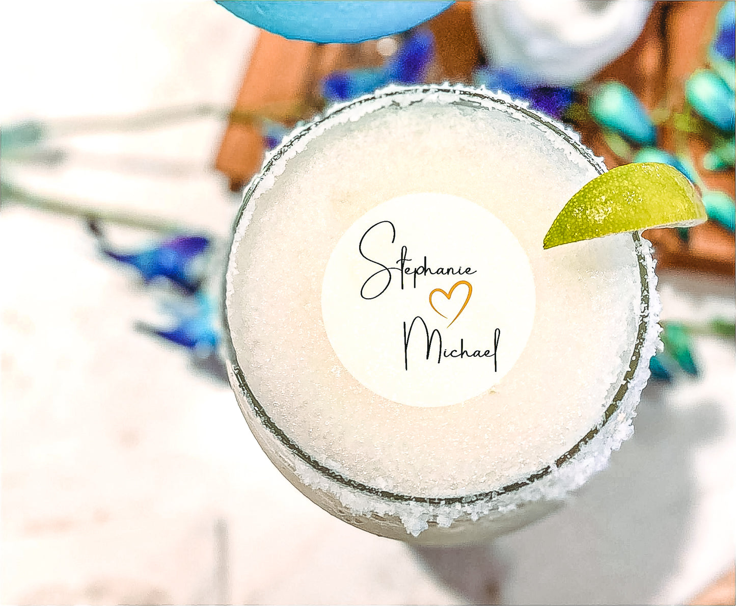 Personalize Bride & Groom Edible Drink Topper