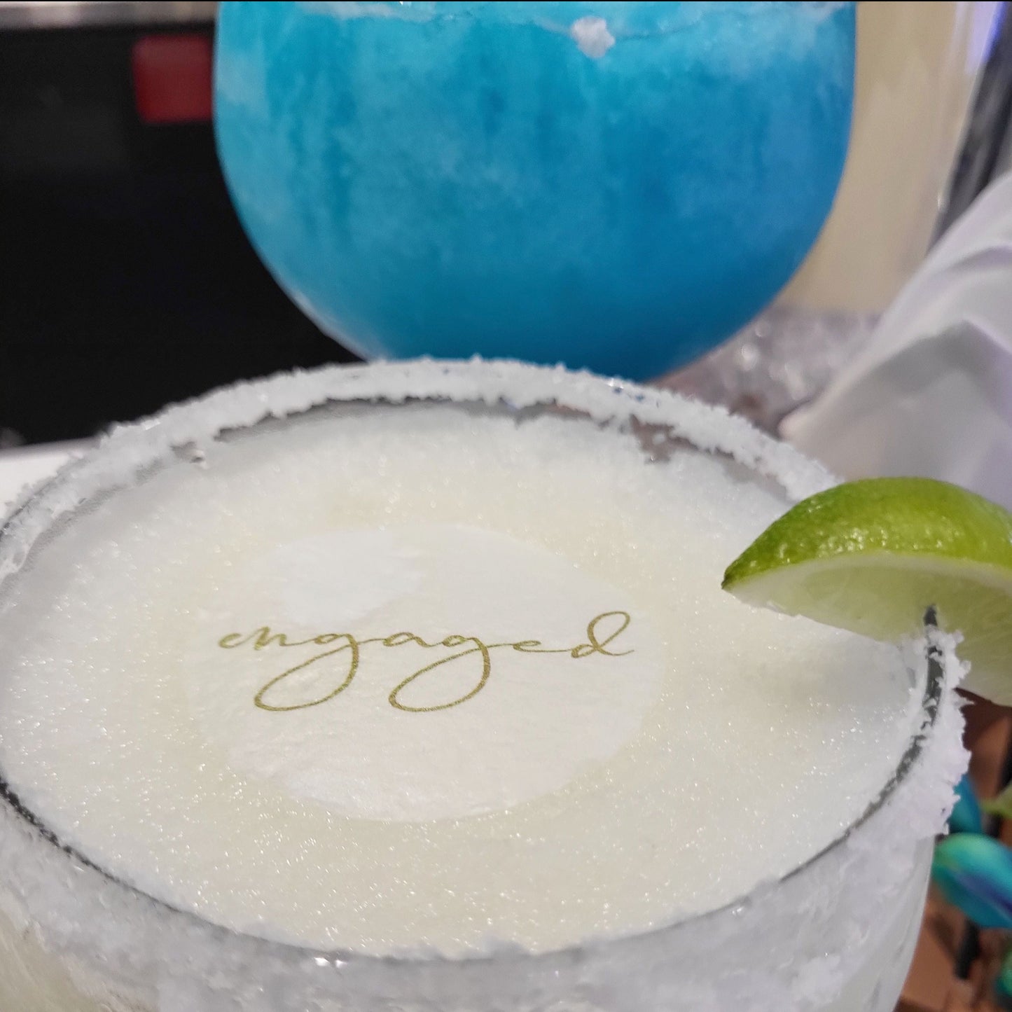Engaged Edible Drink Topper