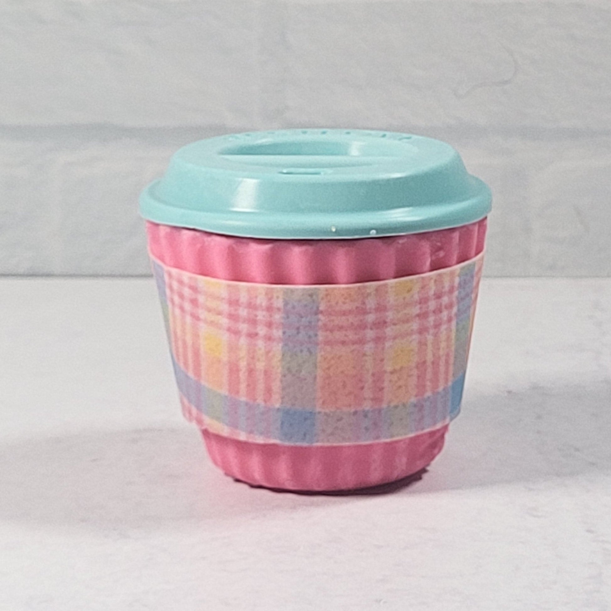 Easter Pink Plaid Coffee Cup Wrap