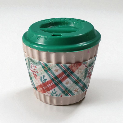 Christmas Coffee Cup Wrap - Christmas Plaid