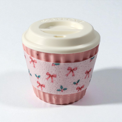 Christmas Coffee Cup Wrap - Bows & Hlly