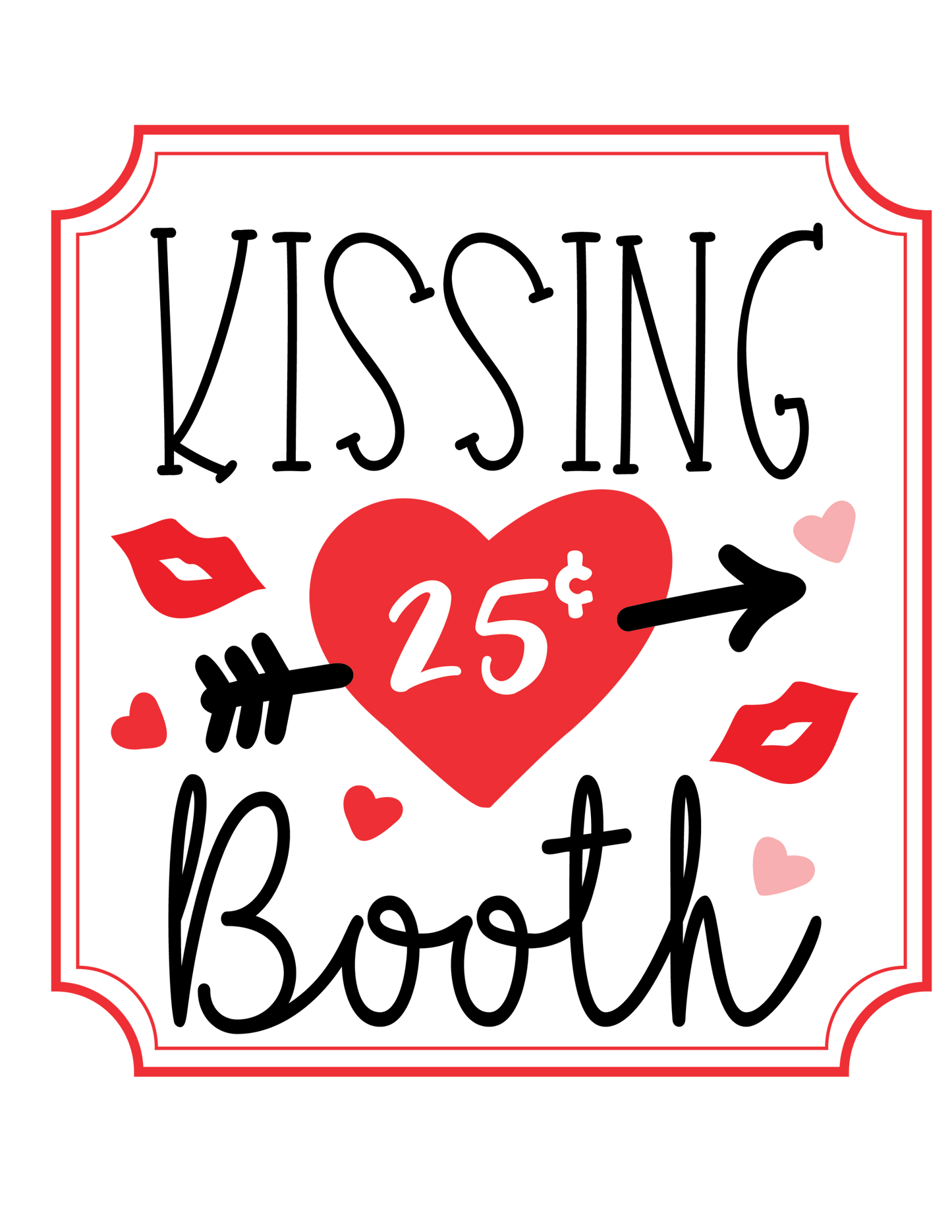 Kissing Booth Wafer Paper Cupcake Topper