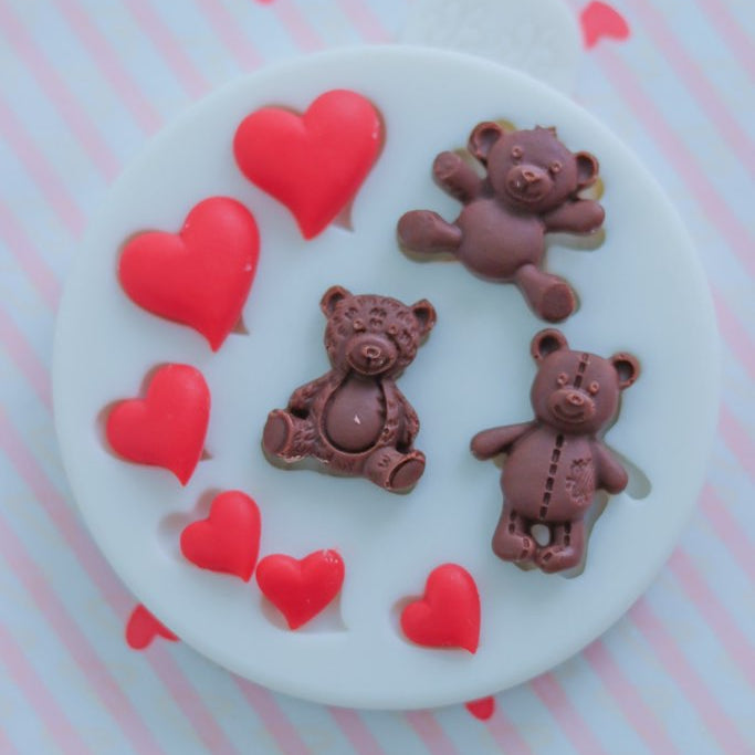 Hearts & Bears Silicone Mold 1