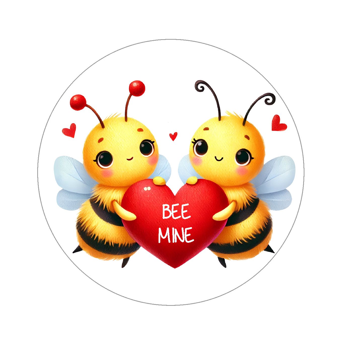 Honey Bees Valentine Edible Images - Bee Mine