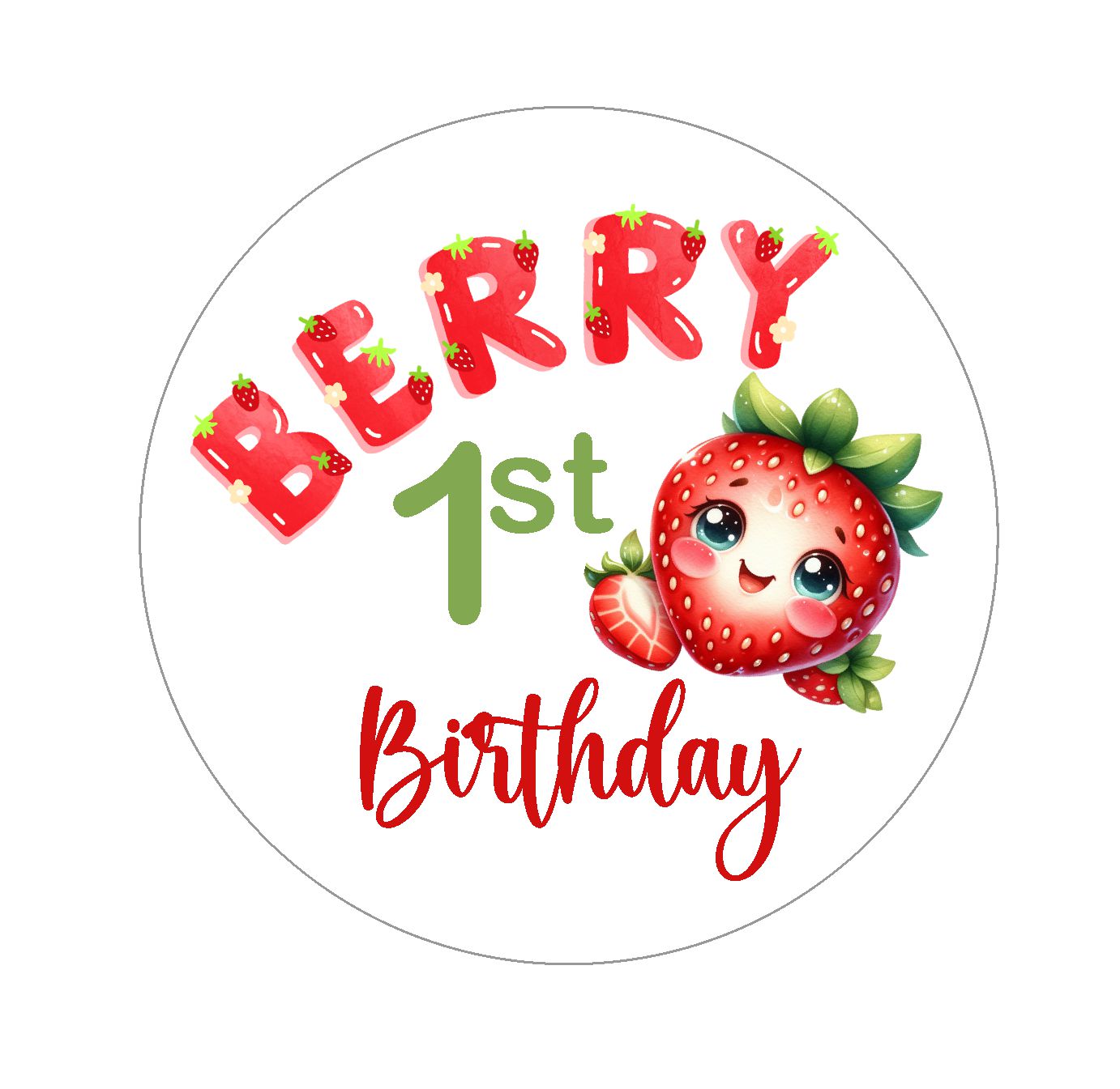 Berry 1st Birthday - Birthday Edible Images - 1st Birthday – A Custom ...