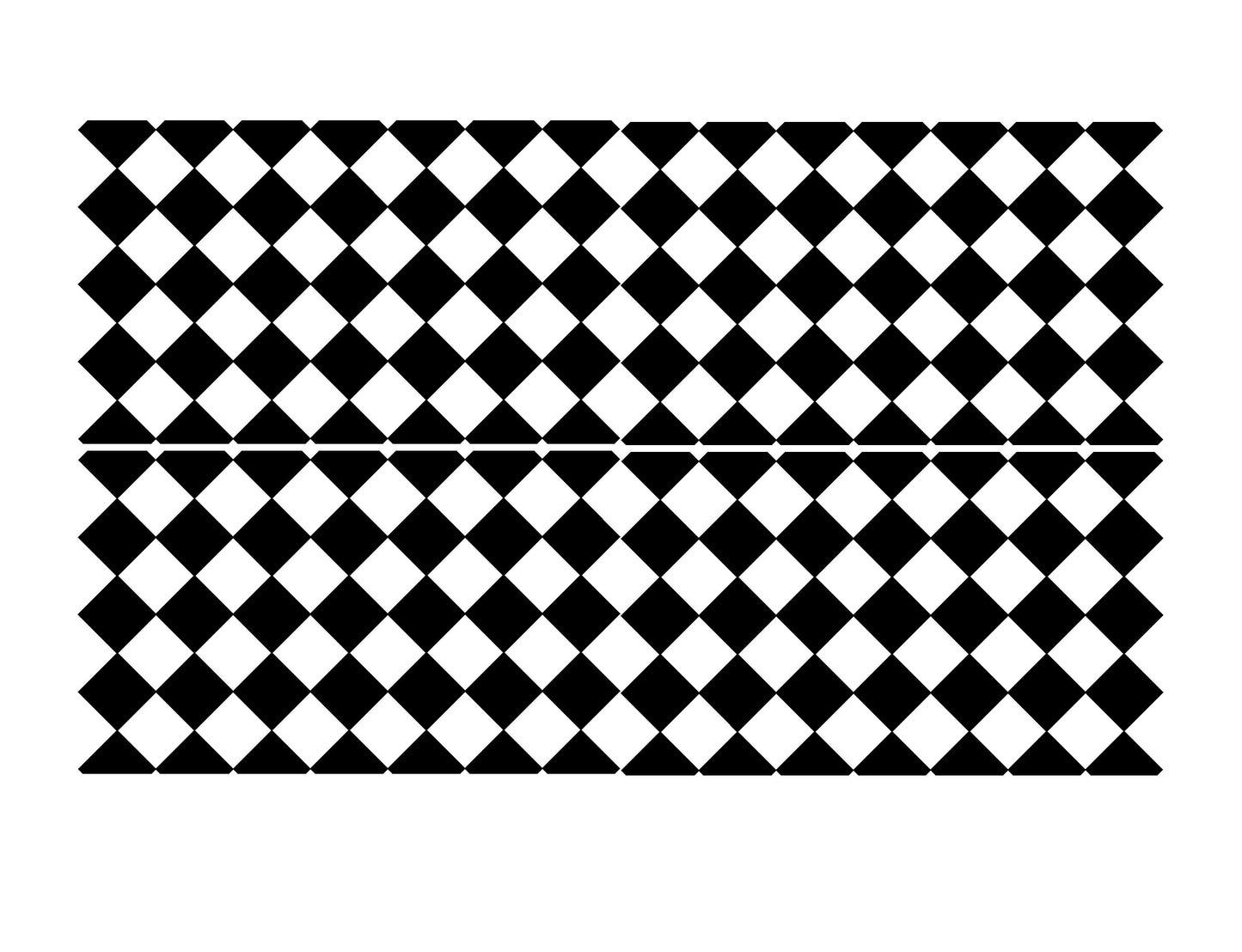 Black and White Diamond Pattern 4"