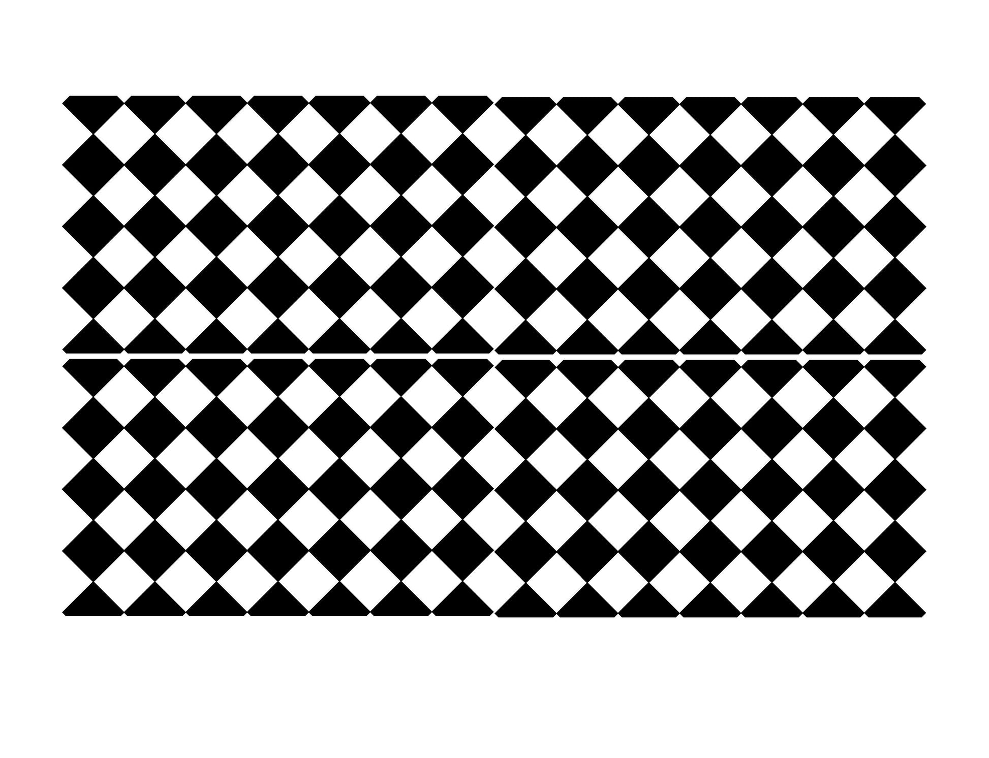 Black and White Diamond Pattern 4"