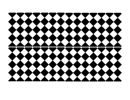 Black and White Diamond Pattern 4"