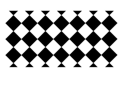 Black and White Diamond Pattern 5"