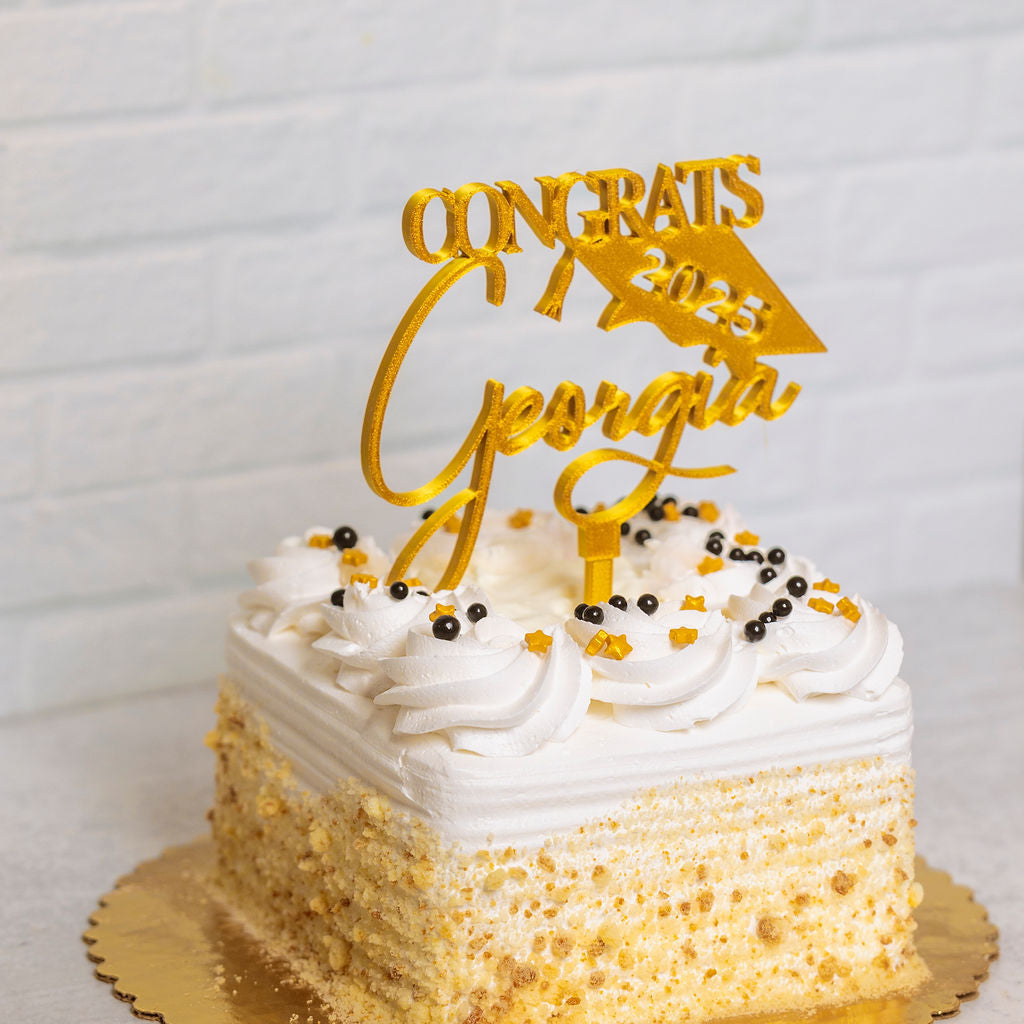 Graduation Cake Topper - Congrats with name - 3