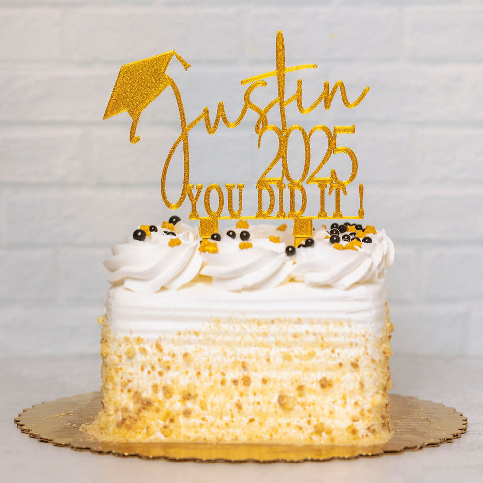 Personalized Graduation Cake Topper - You Did It! – A Custom Cookie