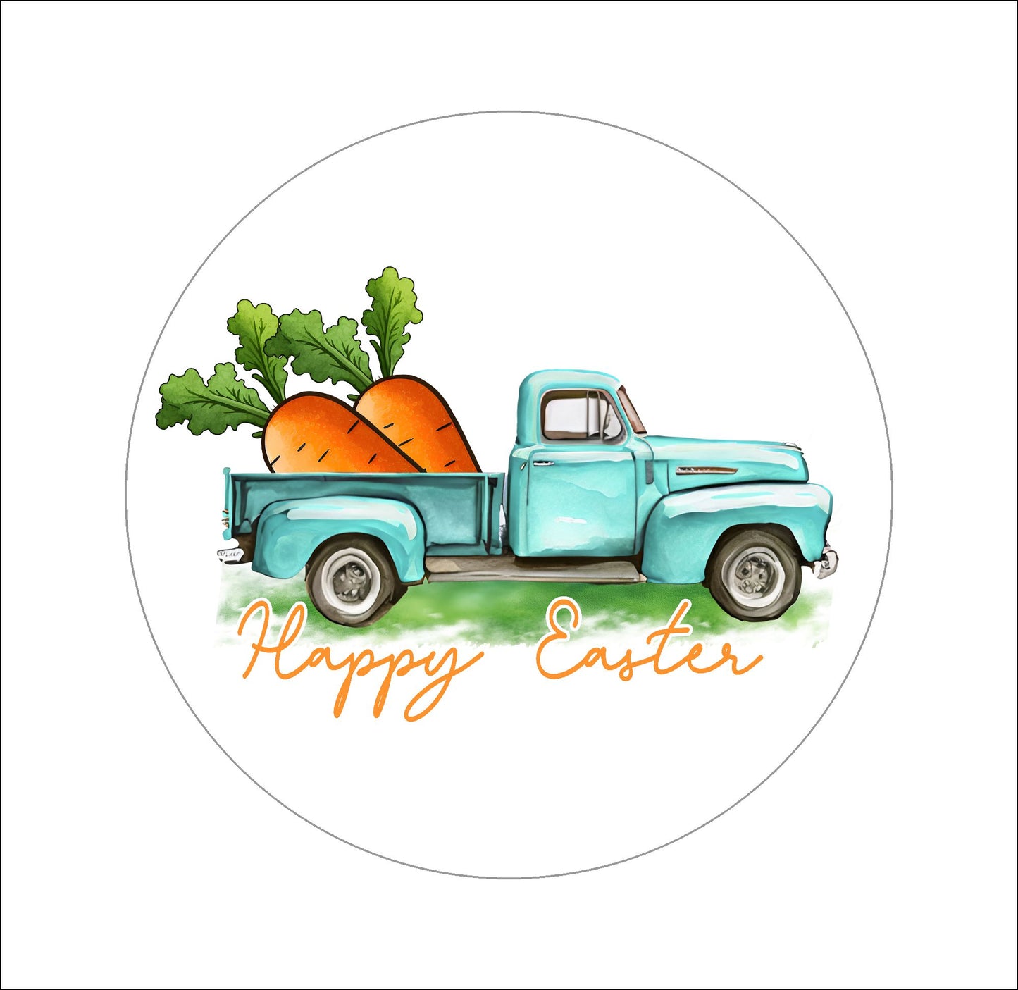 Cute Country Easter Edible Images - Truck with Carrots