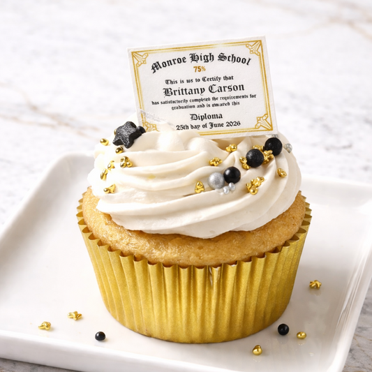 Diploma Edible Wafer paper Cupcake Topper