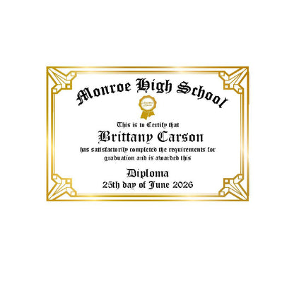 Diploma Edible Wafer paper Cupcake Topper