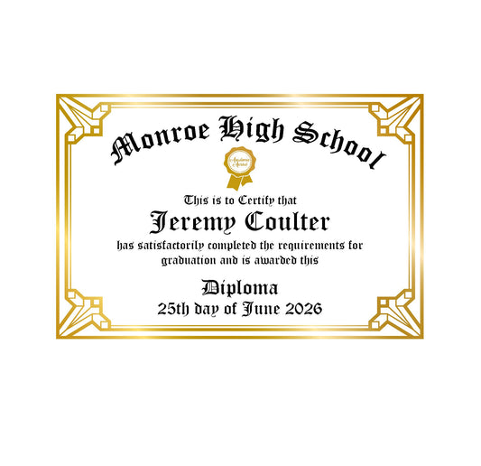 Diploma with Frame Edible Image