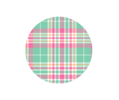 Pastel Plaid Edible Images - Pink & Green